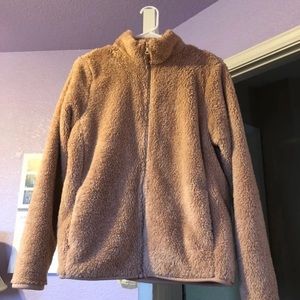 Uniqlo fluffy fleece full zip up jacket